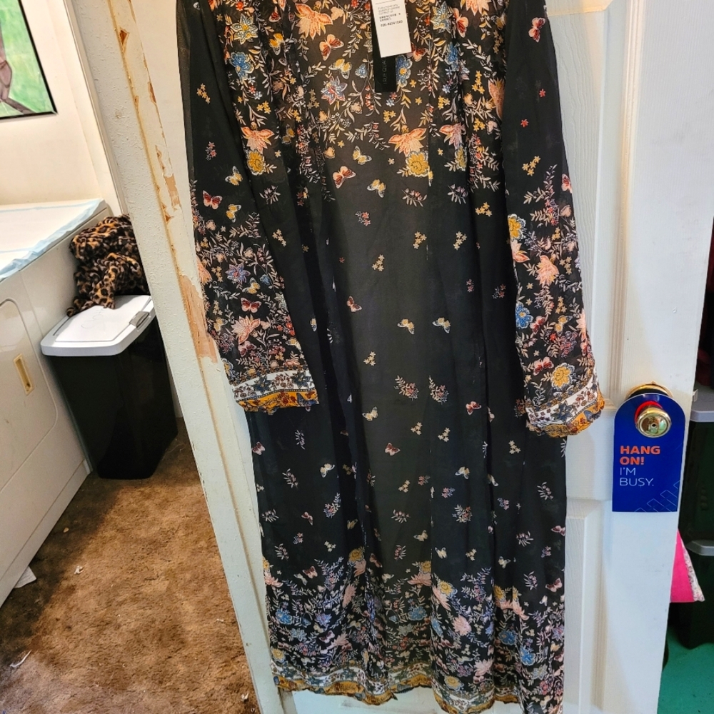 NWT floral sheer sleeved kimono 3xl